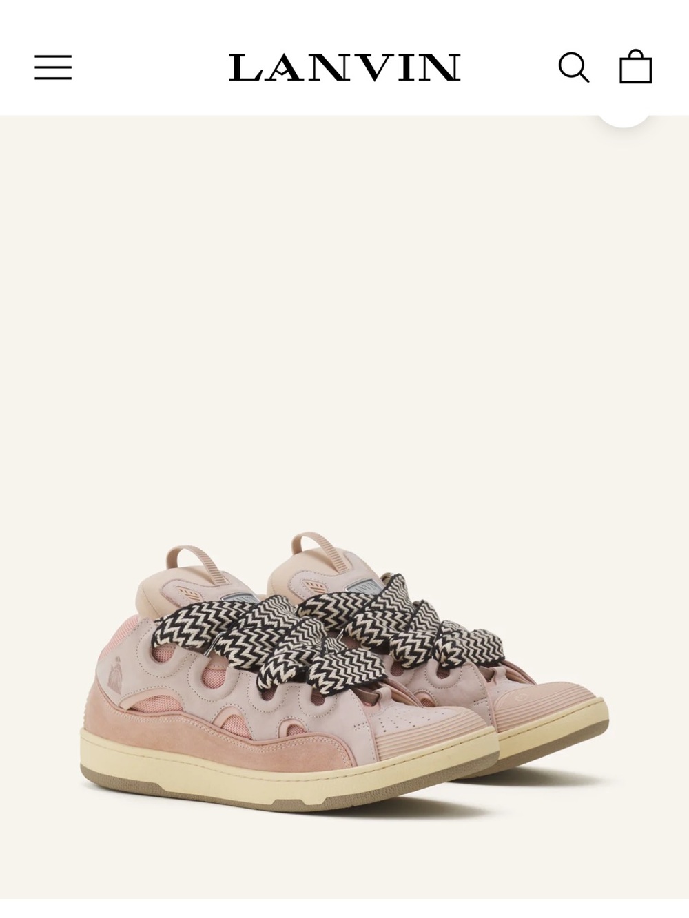 Lanvin Curb Sneakers in Pink Leather